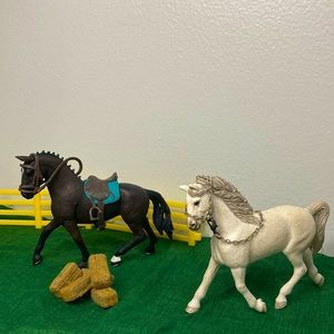 2 horses and tack